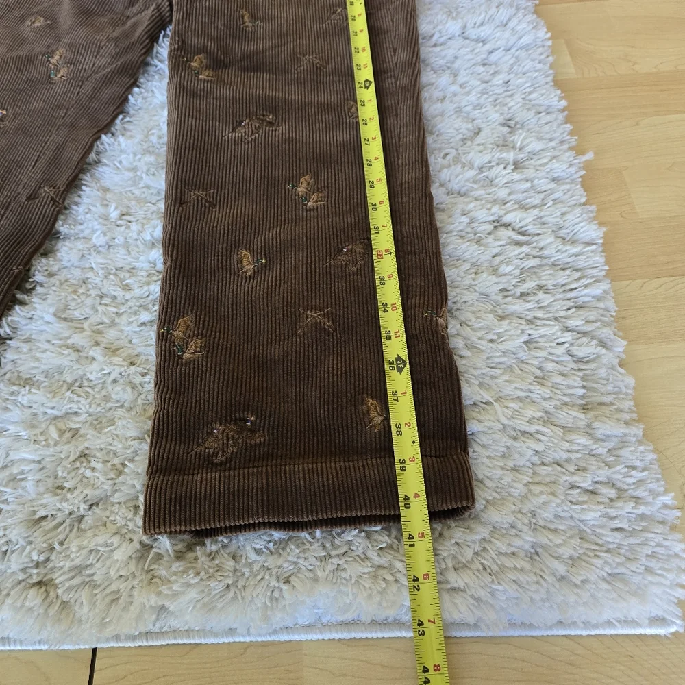 Polo Ralph Lauren Mens 33x30‎ Brown Corduroy Pants Embroidered Hunters Ducks